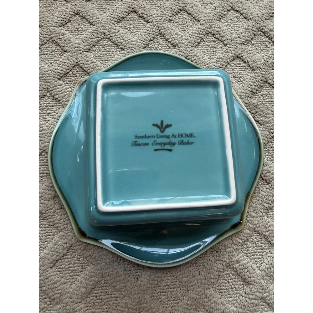 Southern Living at Home Tuscan Everyday Square Baking Dish Teal Turquoise 9 Inch